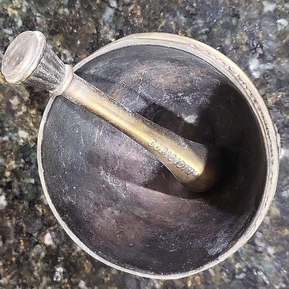 Vintage 1975 150 Anniversary American Journal Pharmacy MORTAR & PESTLE Brass - Picture 6 of 7